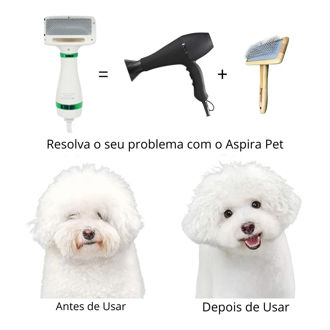 Secador Pet 2 em 1 Peludita: Seca, Remove Pelos Soltos e Desembaraça - OFERTA RELÂMPAGO!